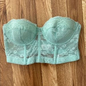 Turquoise teal lace bustier bra size medium